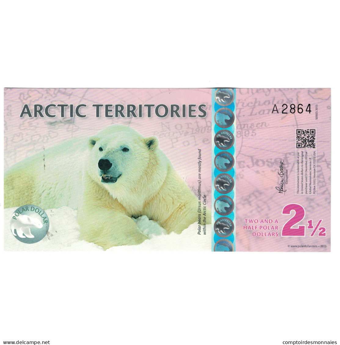 Billet, États-Unis, Dollar, 2013, 2,5 DOLLAR ARTIC TERRITORIES, NEUF - Zu Identifizieren