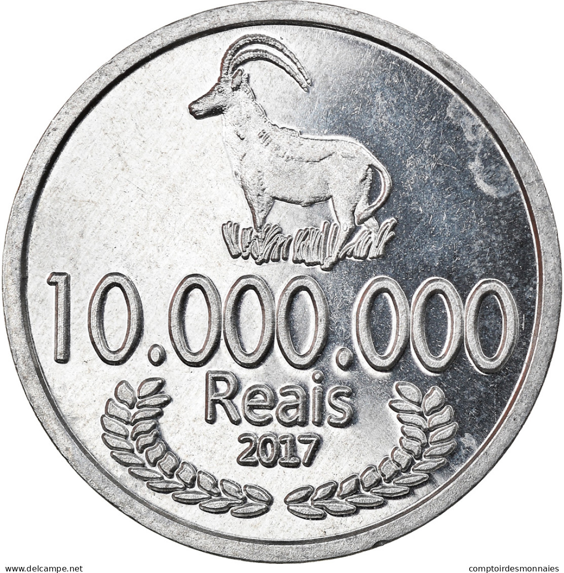 Monnaie, CABINDA, 10 Millions De Reais, 2017, SPL, Aluminium - Angola