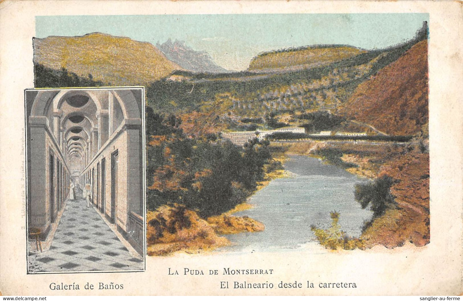 CPA ESPAGNE LA PUDA DE MONTSERRAT EL BALNEARIO DESDE LA CARRETERA - Altri & Non Classificati