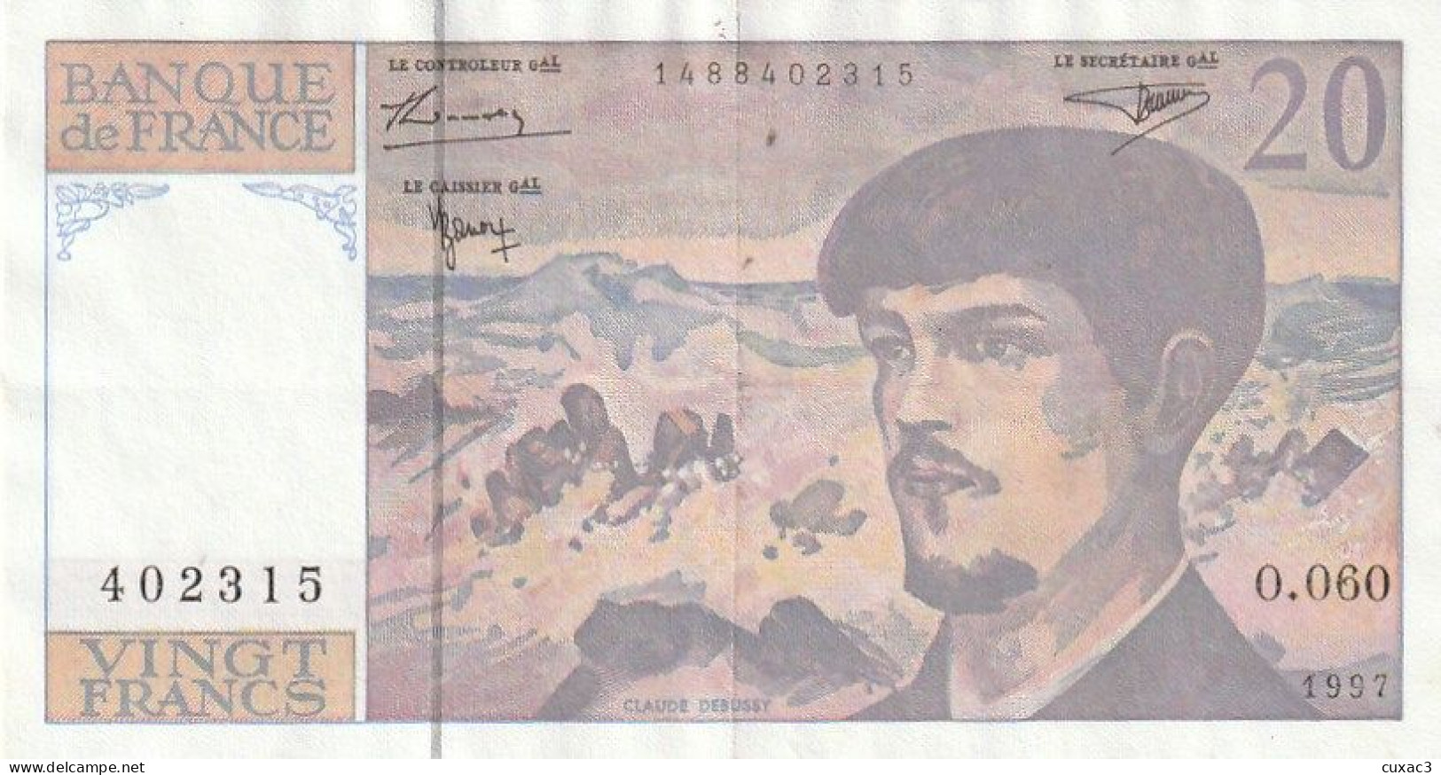 20 Francs 1997 - 20 F 1980-1997 ''Debussy''