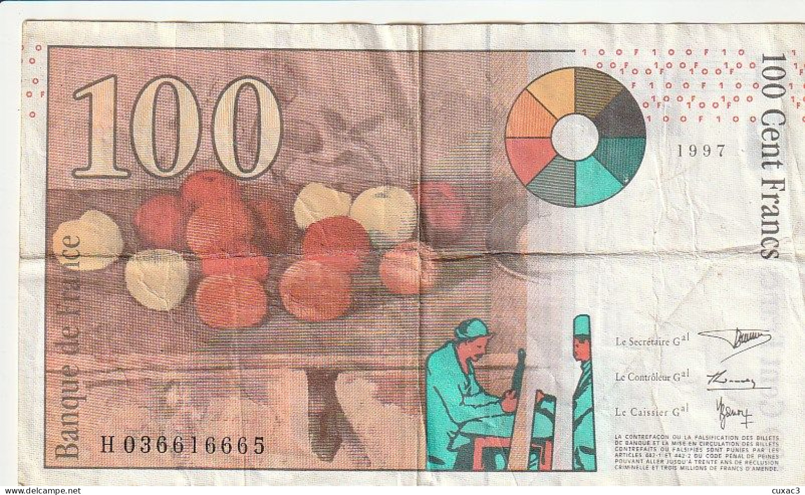 100  Francs 1997 - 100 F 1997-1998 ''Cézanne''