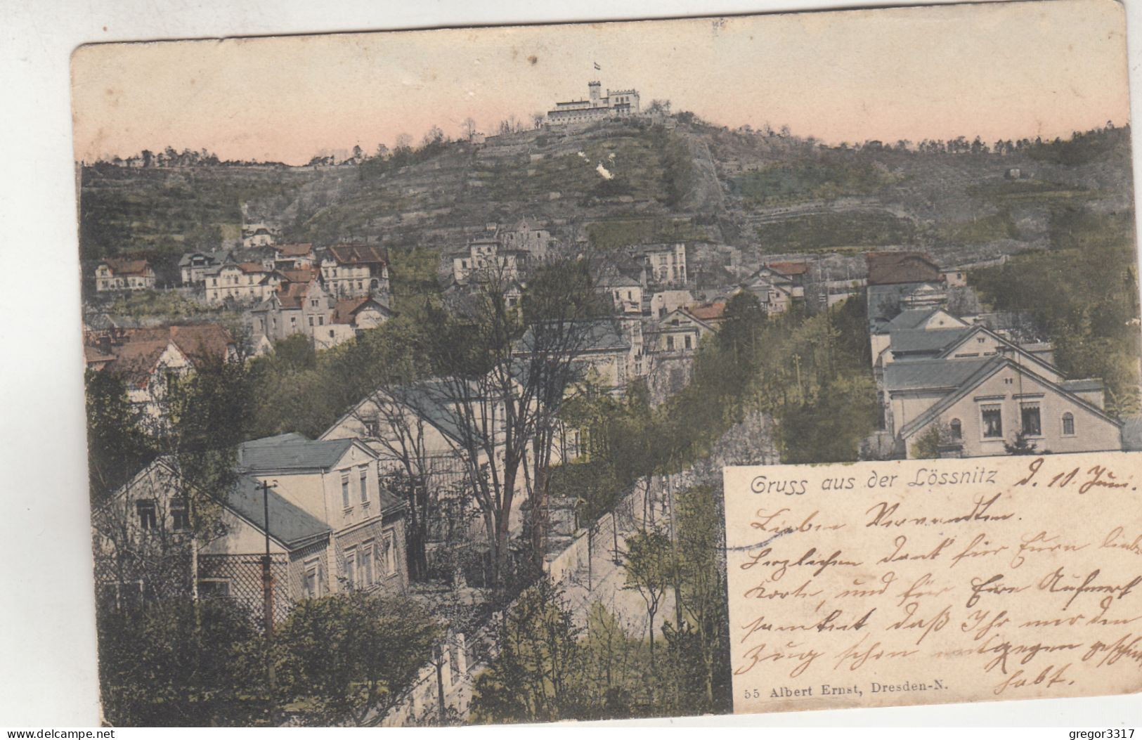 C8672) GRUSS Aus LÖSSNITZ - Colorierte AK - Albert Ernst - VILLEN Straße 1906 - Loessnitz