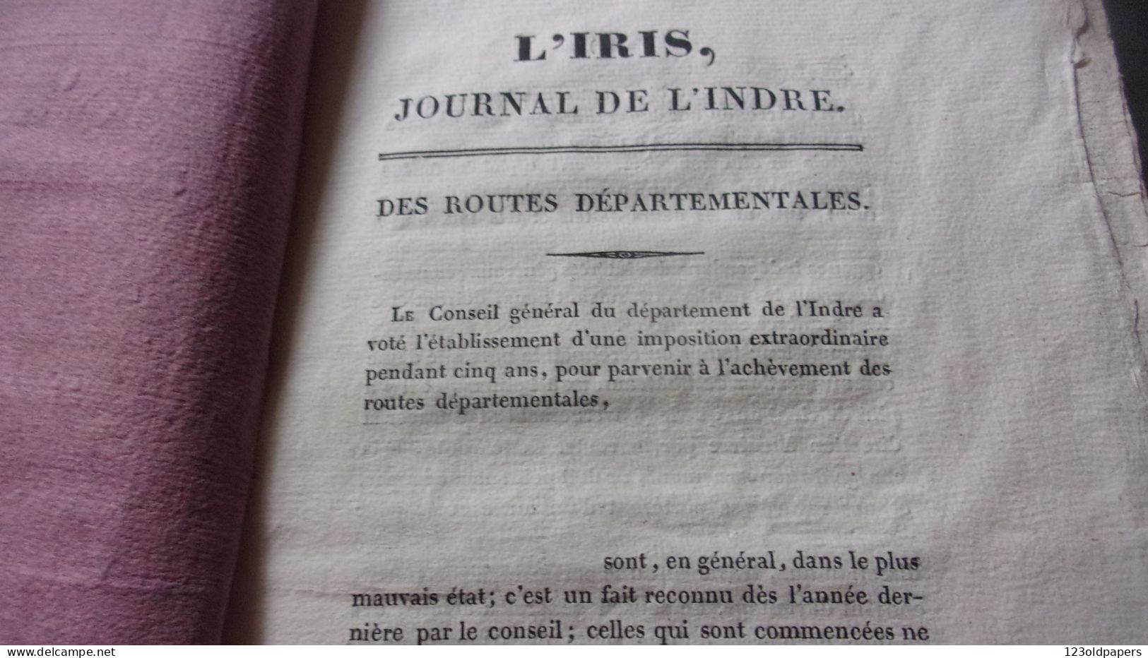 1827 BERRY INDRE L IRIS JOURNAL DE L INDRE  1ERE ANNEE 16 EME LIVRAISON A BOURGES SOUCHOIS CHABRIS ...FORCATS.. - 1800 - 1849