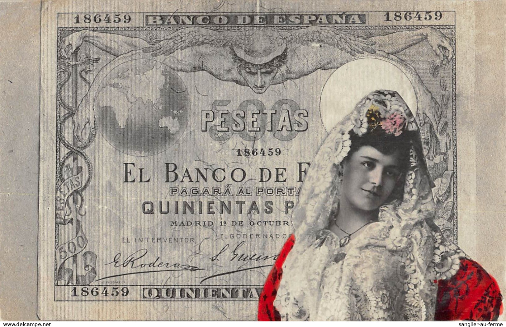 CPA ESPAGNE EL BANCO DE ESPANA POSTALE MONEDAS DE ESPANA - Autres & Non Classés