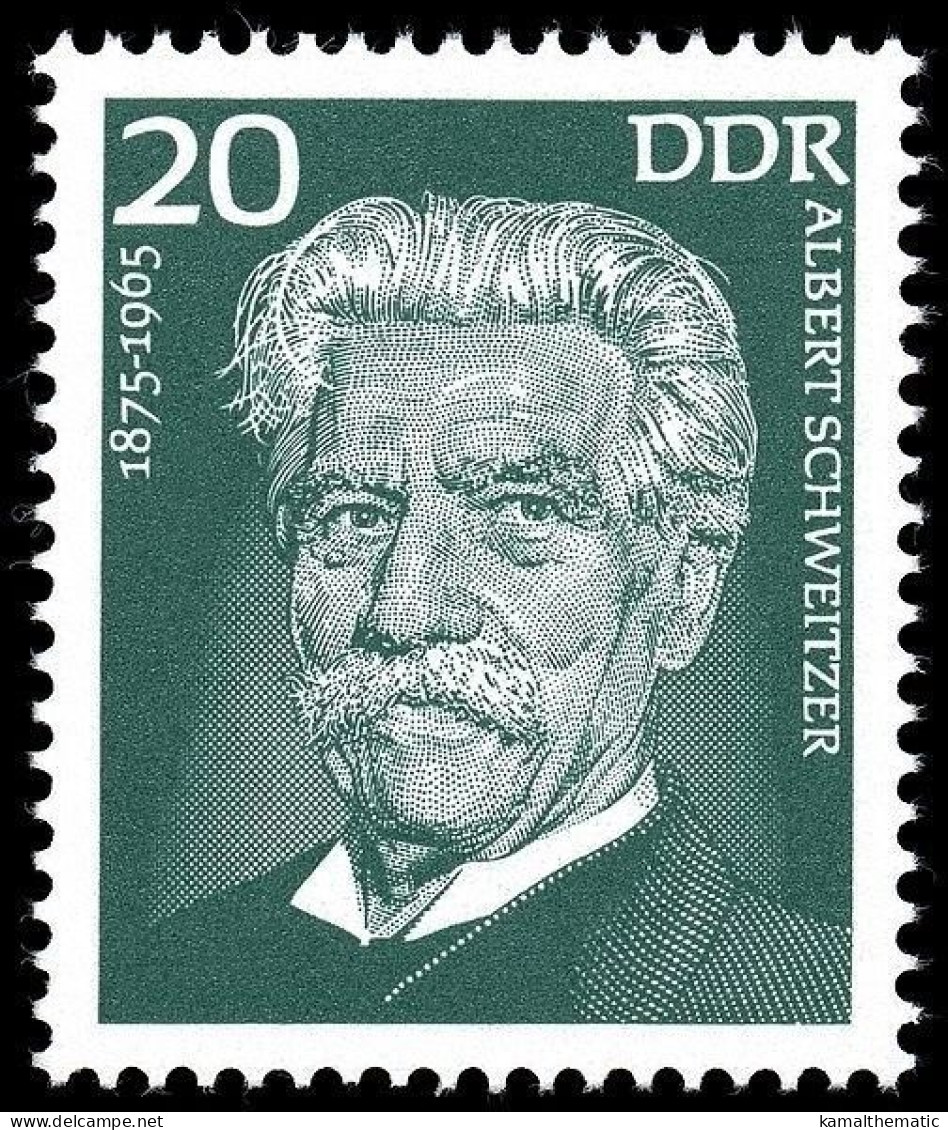 DDR 1975 MNH, Albert Schweitzer, Nobel Peace - Albert Schweitzer