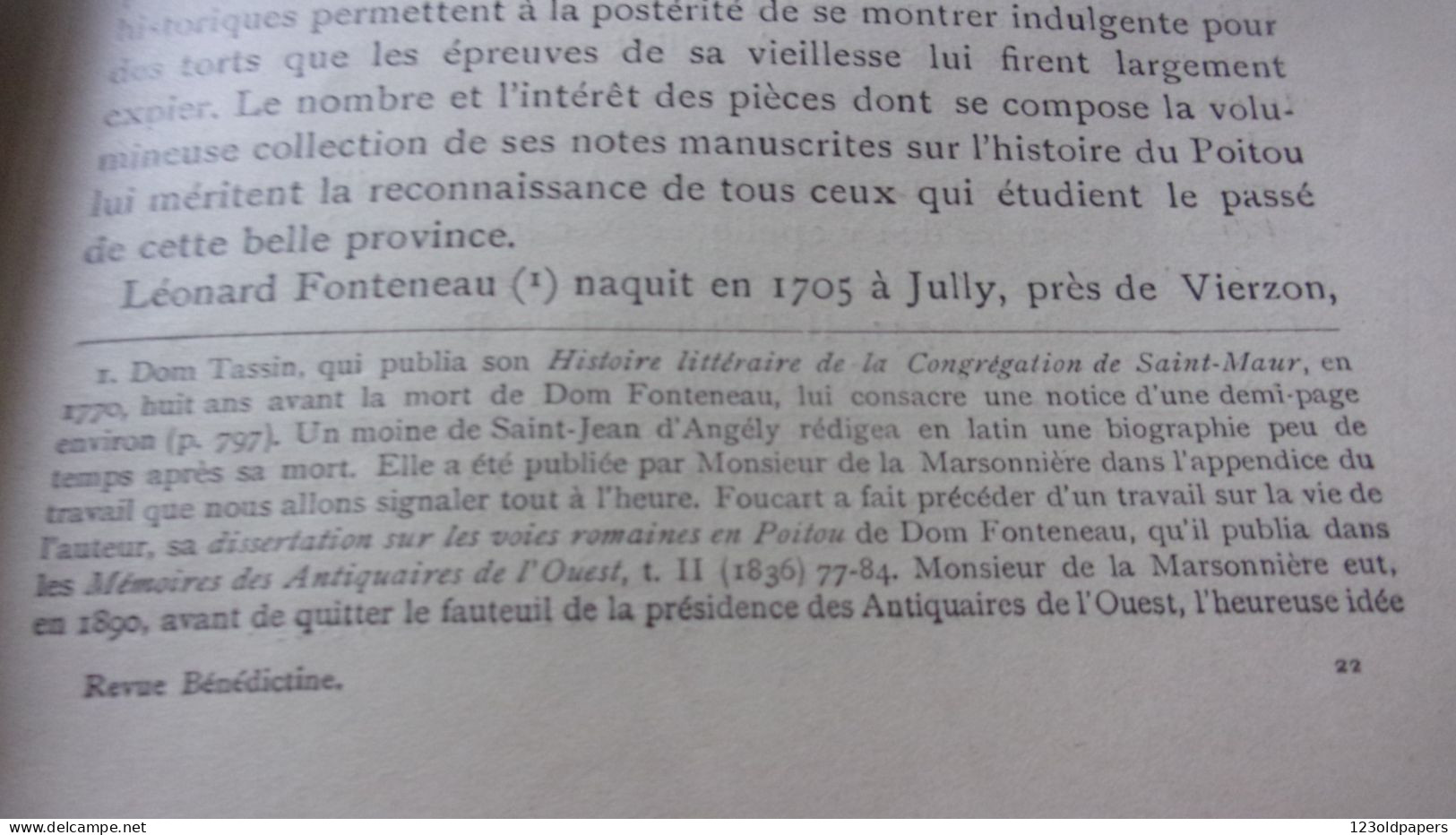 1898 REVUE BENEDICTINE N°8 AOUT 1898 ABBAYE DE MAREDSOUS DOM FONTENEAU NE A JULLY PRES VIERZON / POITOU - Belgien