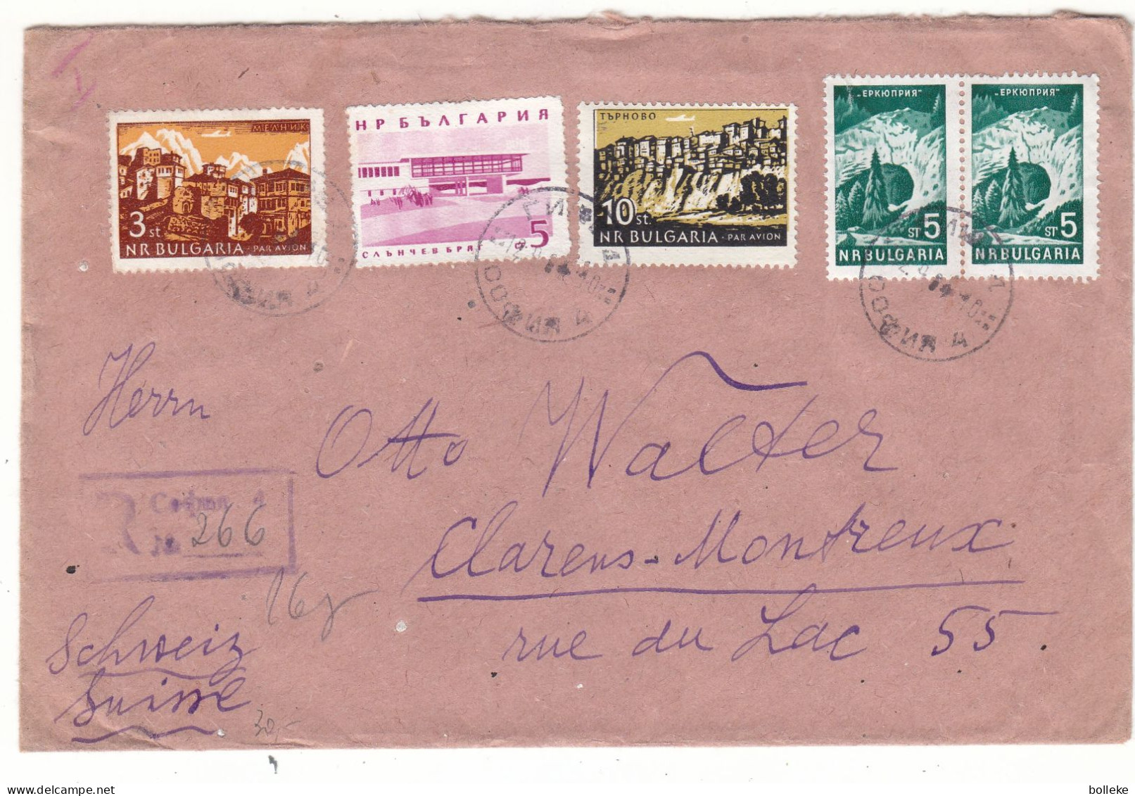 Bulgarie - Lettre Recom De 1964 - Oblit Sofia - Exp Vers Clarens Montreux - - Storia Postale