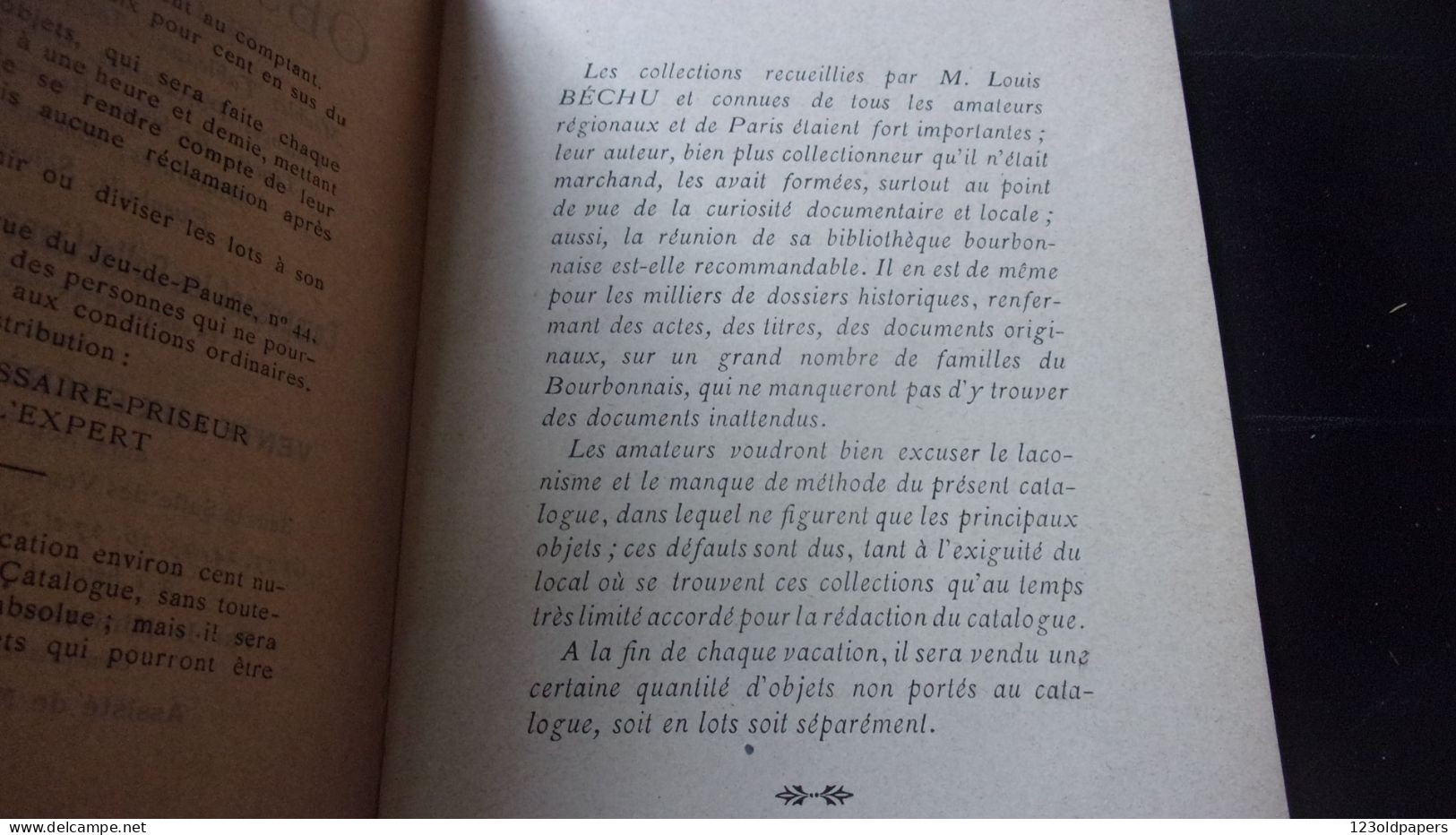 BOURBONNAIS 1906 CATALOGUE DES COLLECTIONS DE LOUIS BECHUS ANIQUAIRE A MOULINS EX LIBRIS FRANCIS PEROT EXPERT - Bourbonnais