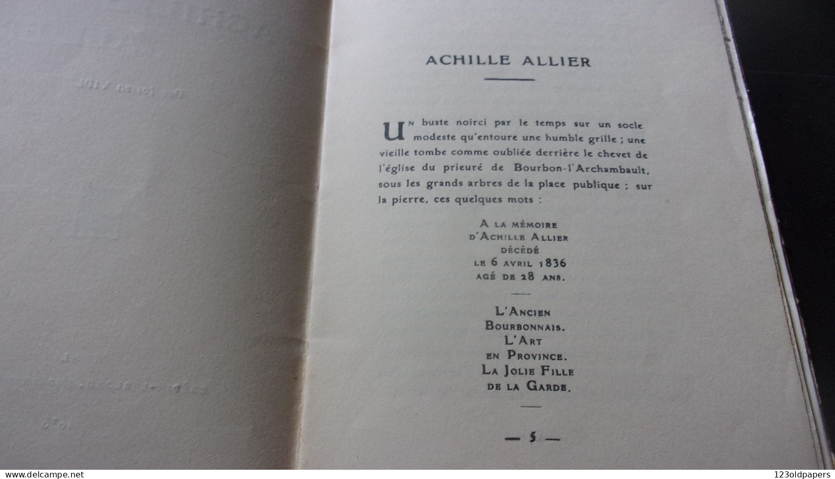 1936 ALLIER FIGURES BOURBONNAISES ACHILE ALLIER 1807 1836 PAR JOSEPH VIPLE 1936 MONTLUCON - Bourbonnais