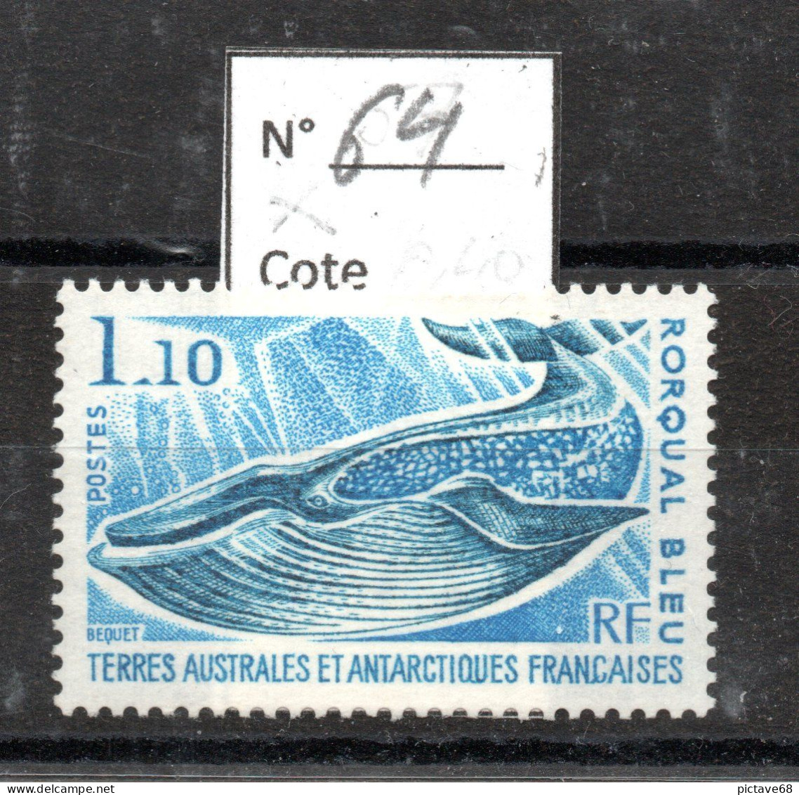 T.A.A.F. / MAMIFERE MARIN / N° 64 NEUF * * RORQUAL BLEU - Unused Stamps