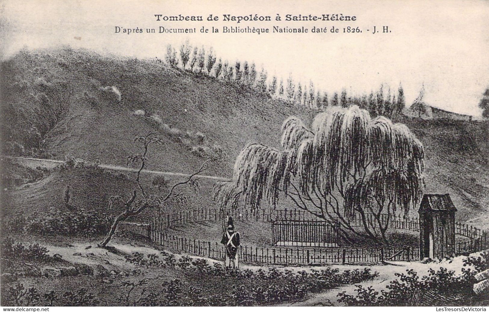HISTOIRE - Tombeau De Napoléon à Sainte Hélène - D'après Un Document De La Bibliothèque 1826 - Carte Postale Ancienne - Histoire