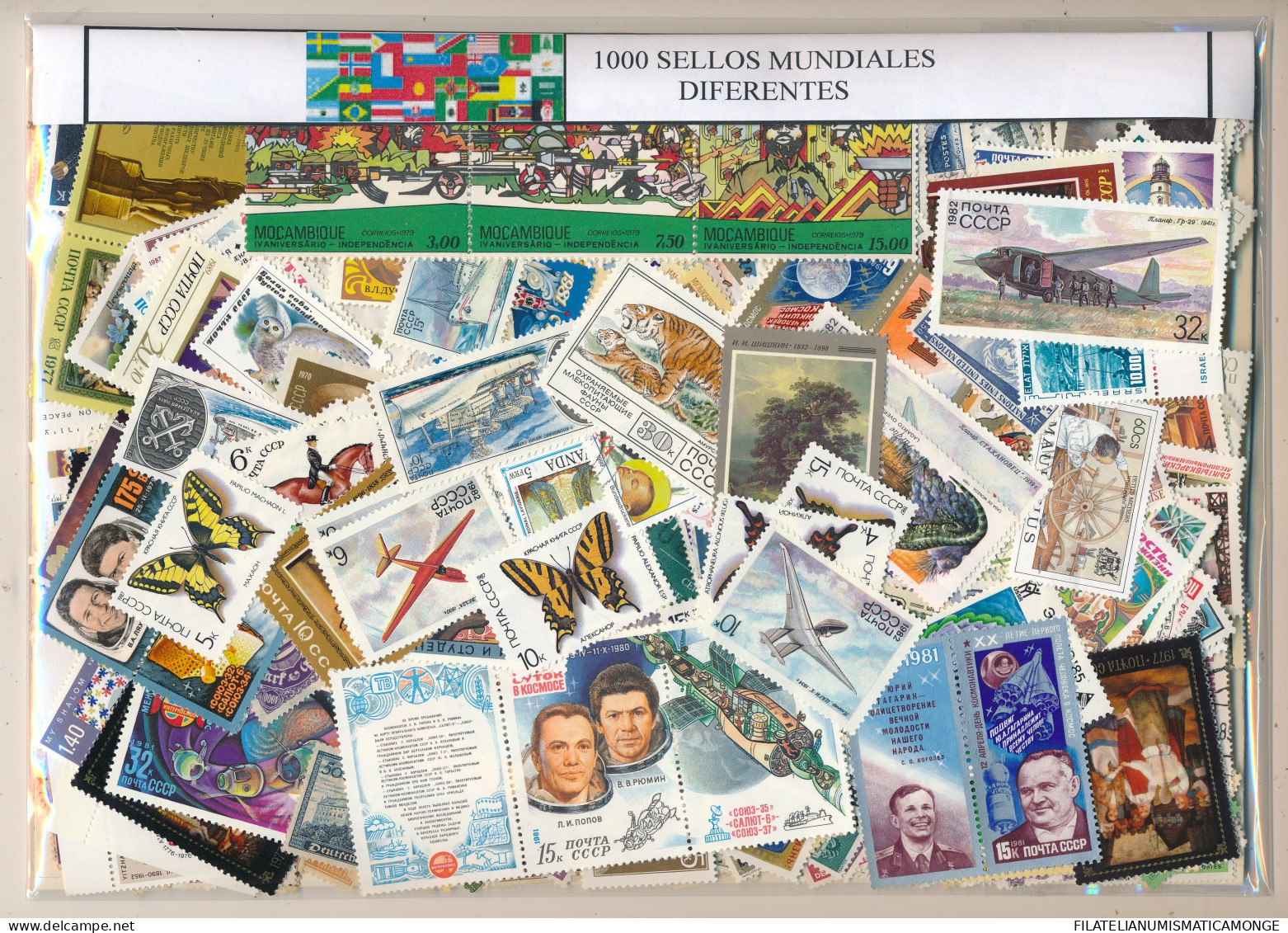  Offer - Lot Stamps - Paqueteria  Mundial 1000 Diferentes / Especial / Elegante - Kilowaar (min. 1000 Zegels)
