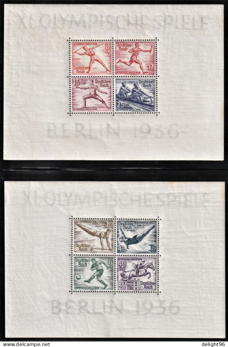 1936 Germany Summer Olympic Games In Berlin Minisheets (** / MNH / UMM) - Zomer 1936: Berlijn