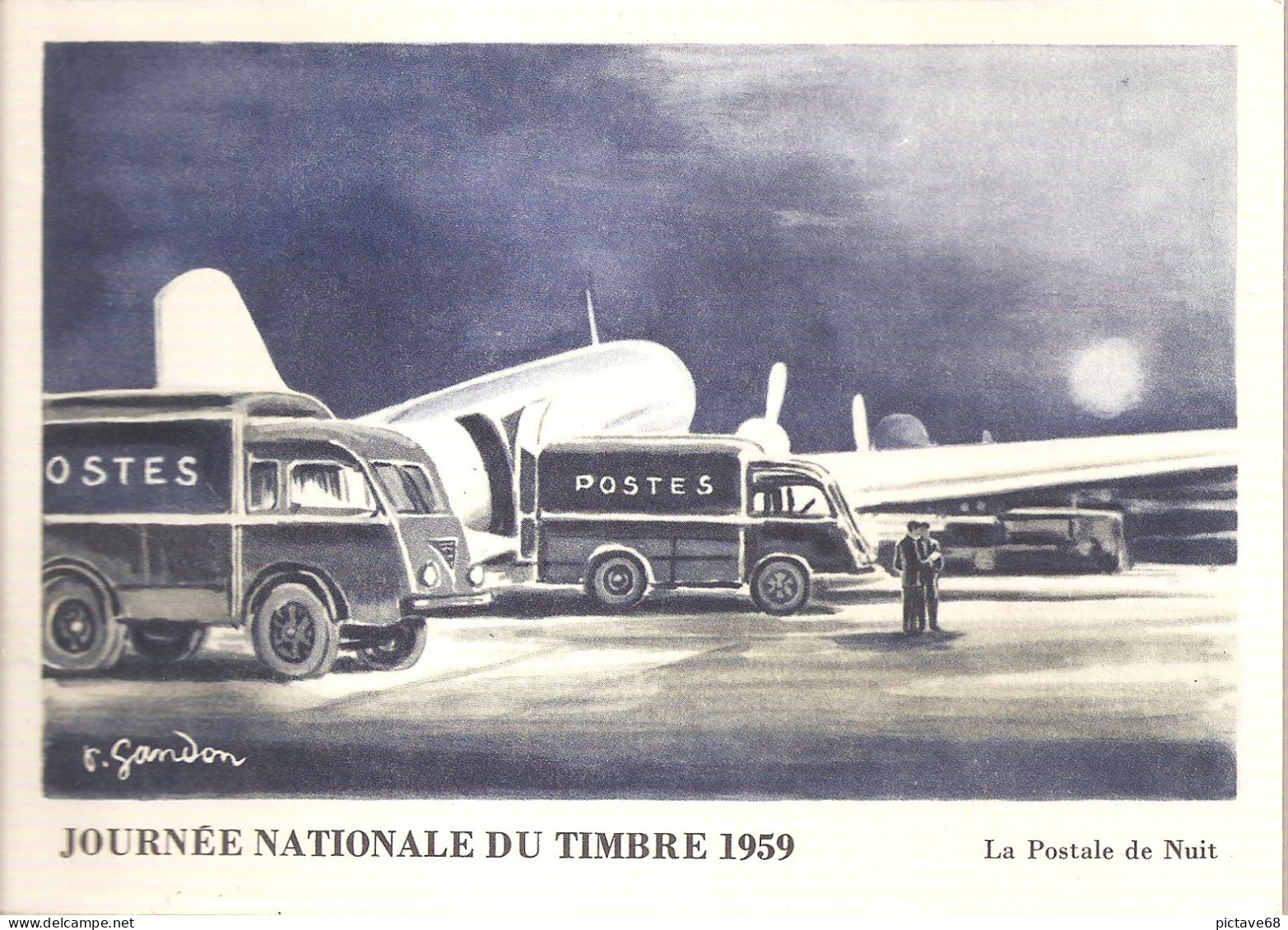 FRANCE / CARTE FDC DE RENNES SERVICE AEROPOSTAL DE NUIT N°1195 - 1950-1959