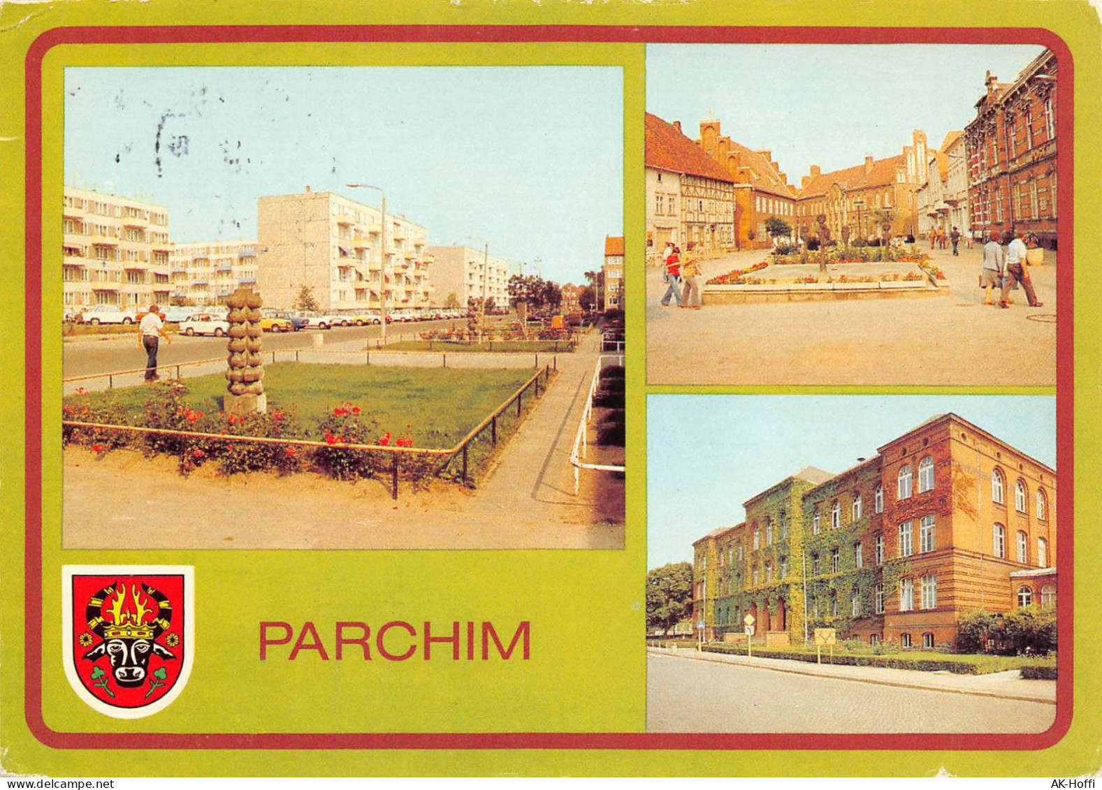 Parchim - Weststad T- Wilhelm Pieck Platz, Goethe Oberschule Gelaufen (2886) - Parchim