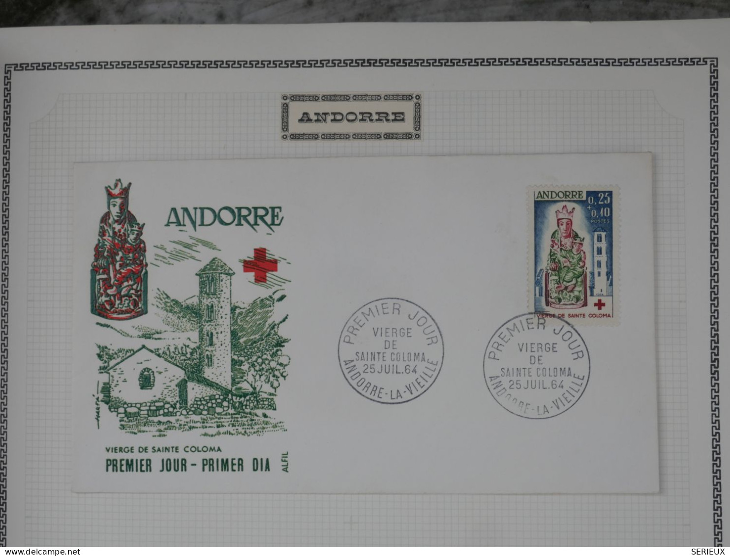 \+\ RED CROSS  ANDORRE   SAAR  BELLE CARTE FDC  +TP NEUF  1964  CROIX ROUGE+VIERGE +BELLE QUALITé+ - Autres & Non Classés