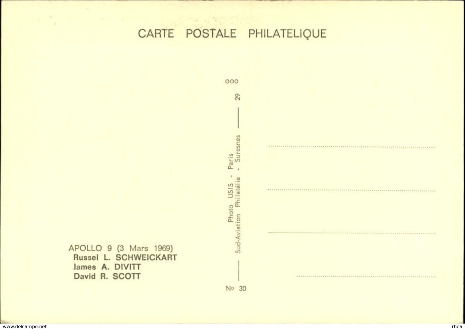 ESPACE - COSMONAUTES - ASTRONAUTES - Fusée - Satellite - Planète - Cosmos - USA - APOLLO 9 - Espace