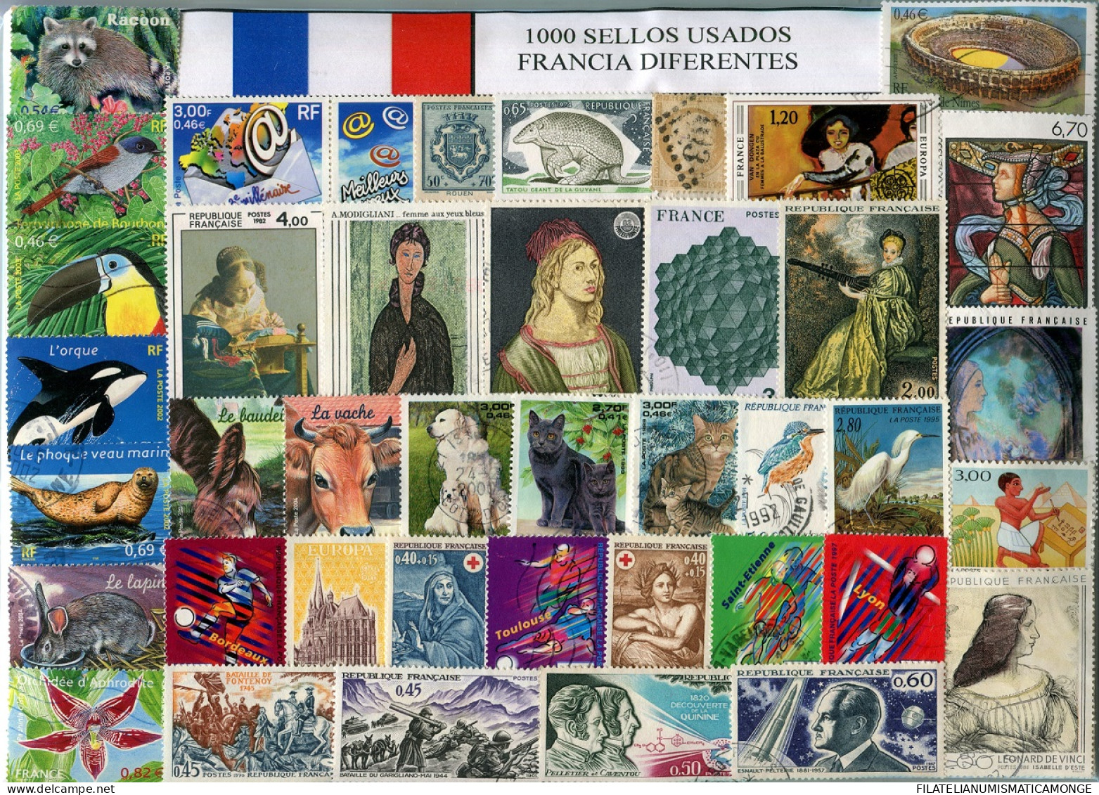  Offer - Lot Stamps - Paqueteria  Francia / Francia 1000 Sellos Diferentes / El - Mezclas (min 1000 Sellos)