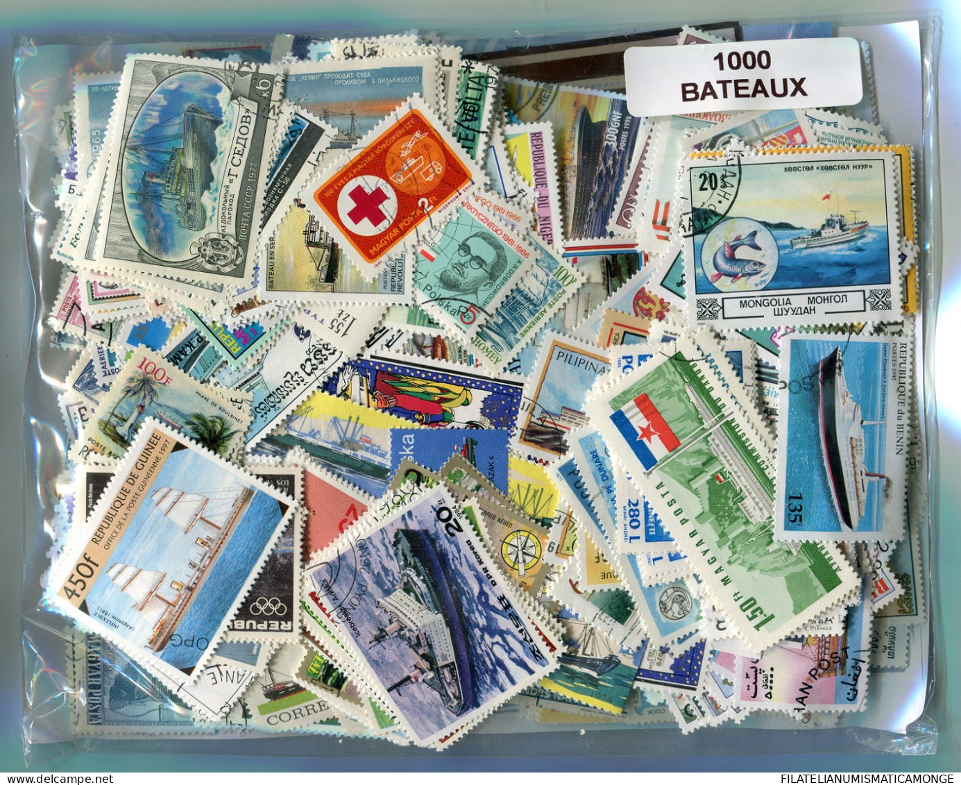  Offer - Lot Stamps - Paqueteria  Temáticas Varias 1000 Sellos Diferentes Barco - Kilowaar (min. 1000 Zegels)