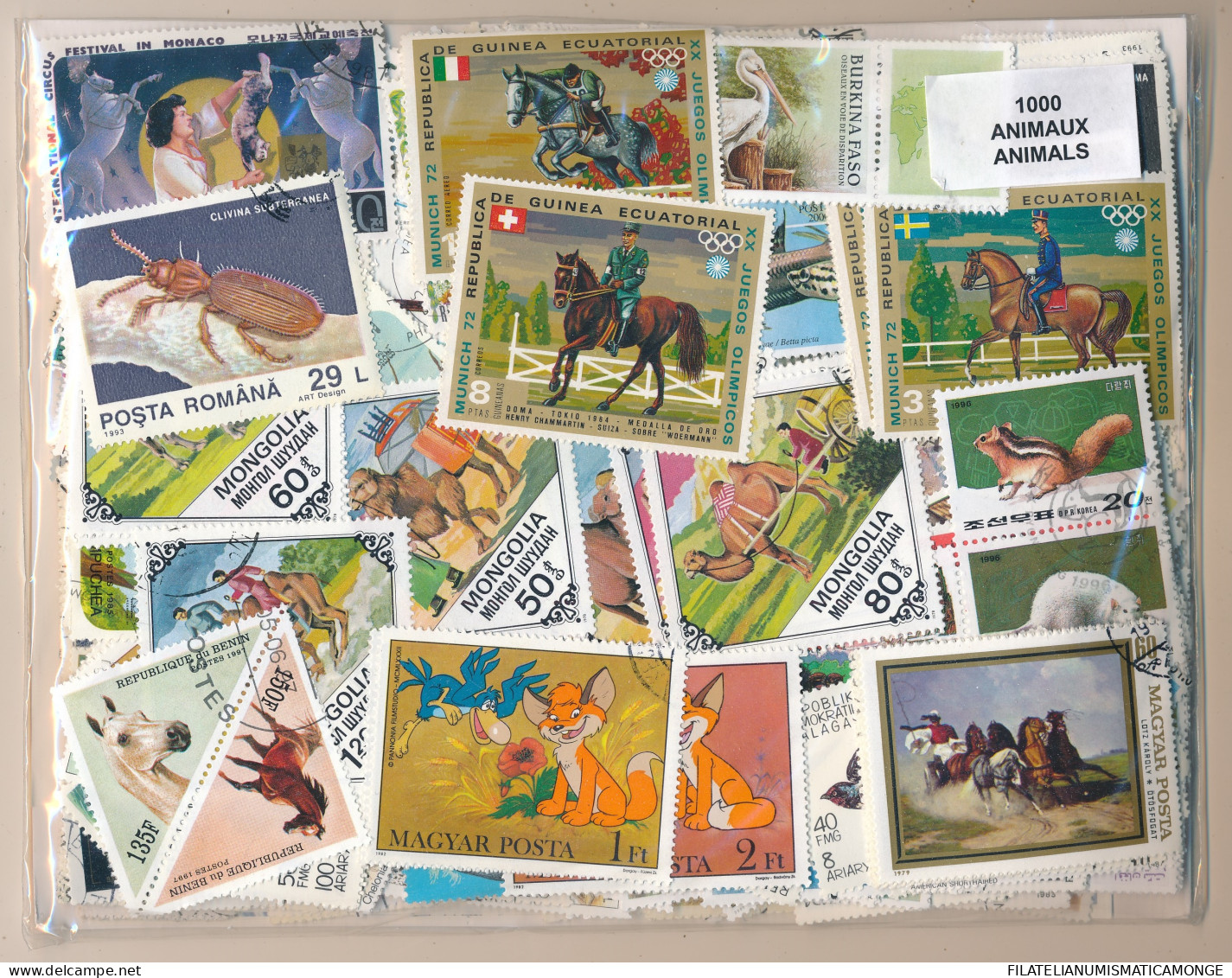  Offer - Lot Stamps - Paqueteria  Temáticas Varias 1000 Diferentes Animales     - Vrac (min 1000 Timbres)