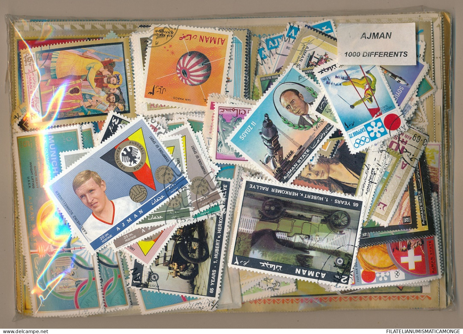  Offer - Lot Stamps - Paqueteria  Ajman 1000 Sellos Diferentes            - Vrac (min 1000 Timbres)