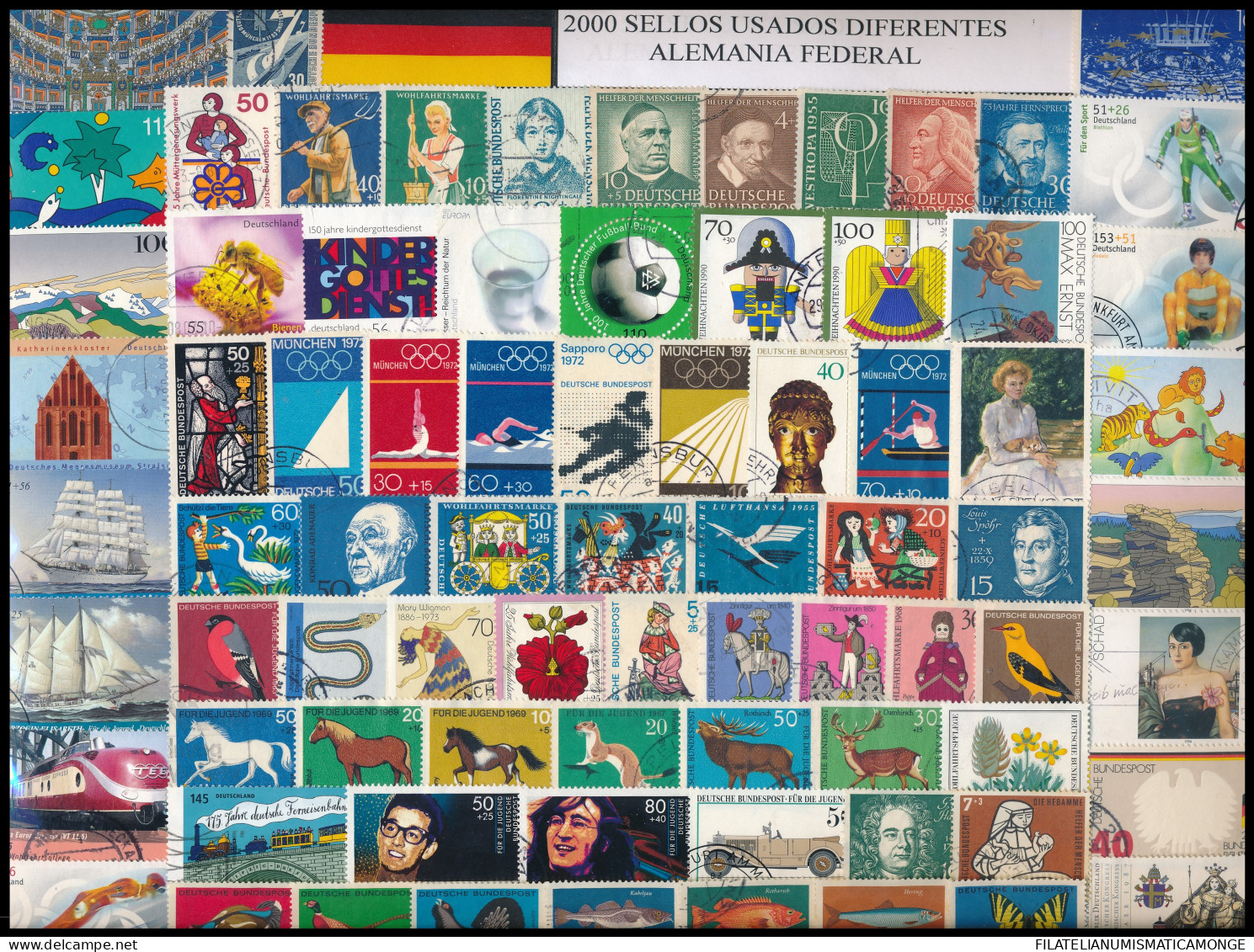  Offer - Lot Stamps - Paqueteria  Alemania / Federal 2000 Sellos Diferentes Ele - Kilowaar (min. 1000 Zegels)