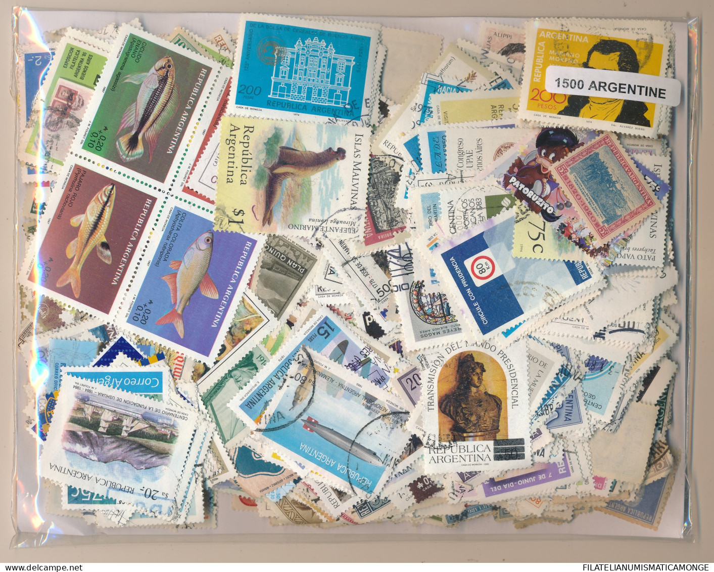  Offer - Lot Stamps - Paqueteria  Argentina 1500 Sellos Diferentes           - Kilowaar (min. 1000 Zegels)