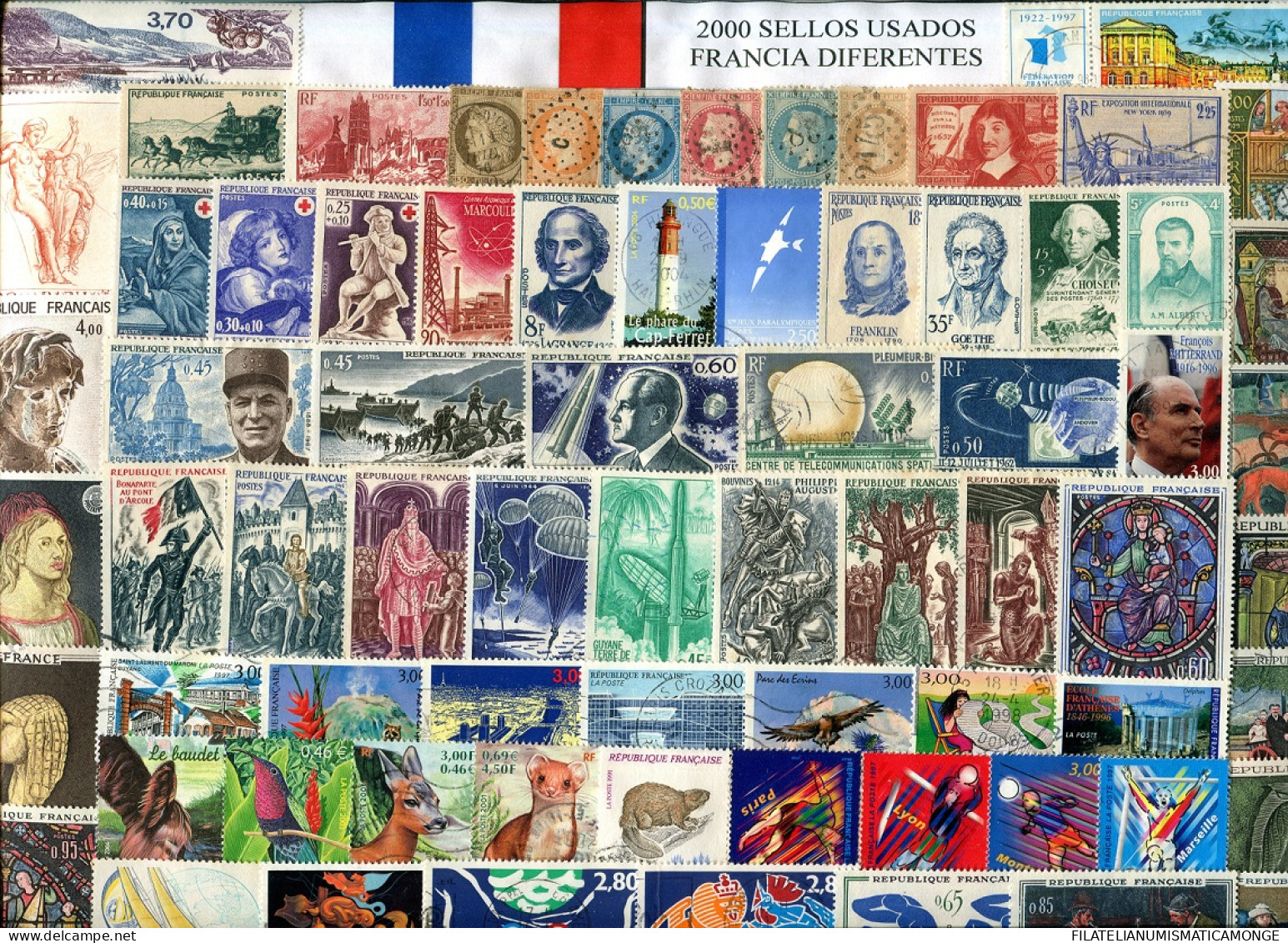 Offer - Lot Stamps - Paqueteria  Francia / Francia 2000 Diferentes / Elegante  - Lots & Kiloware (mixtures) - Min. 1000 Stamps