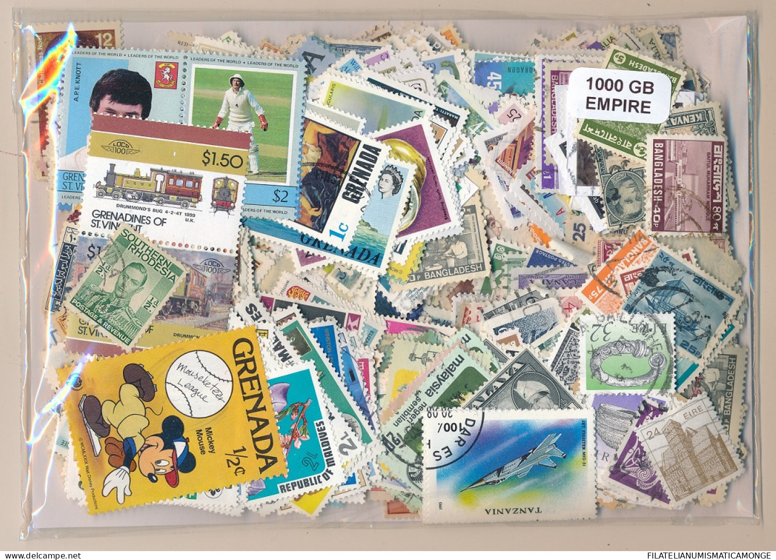  Offer - Lot Stamps - Paqueteria  Colonias Inglesas 1000 Sellos Diferentes / In - Kilowaar (min. 1000 Zegels)