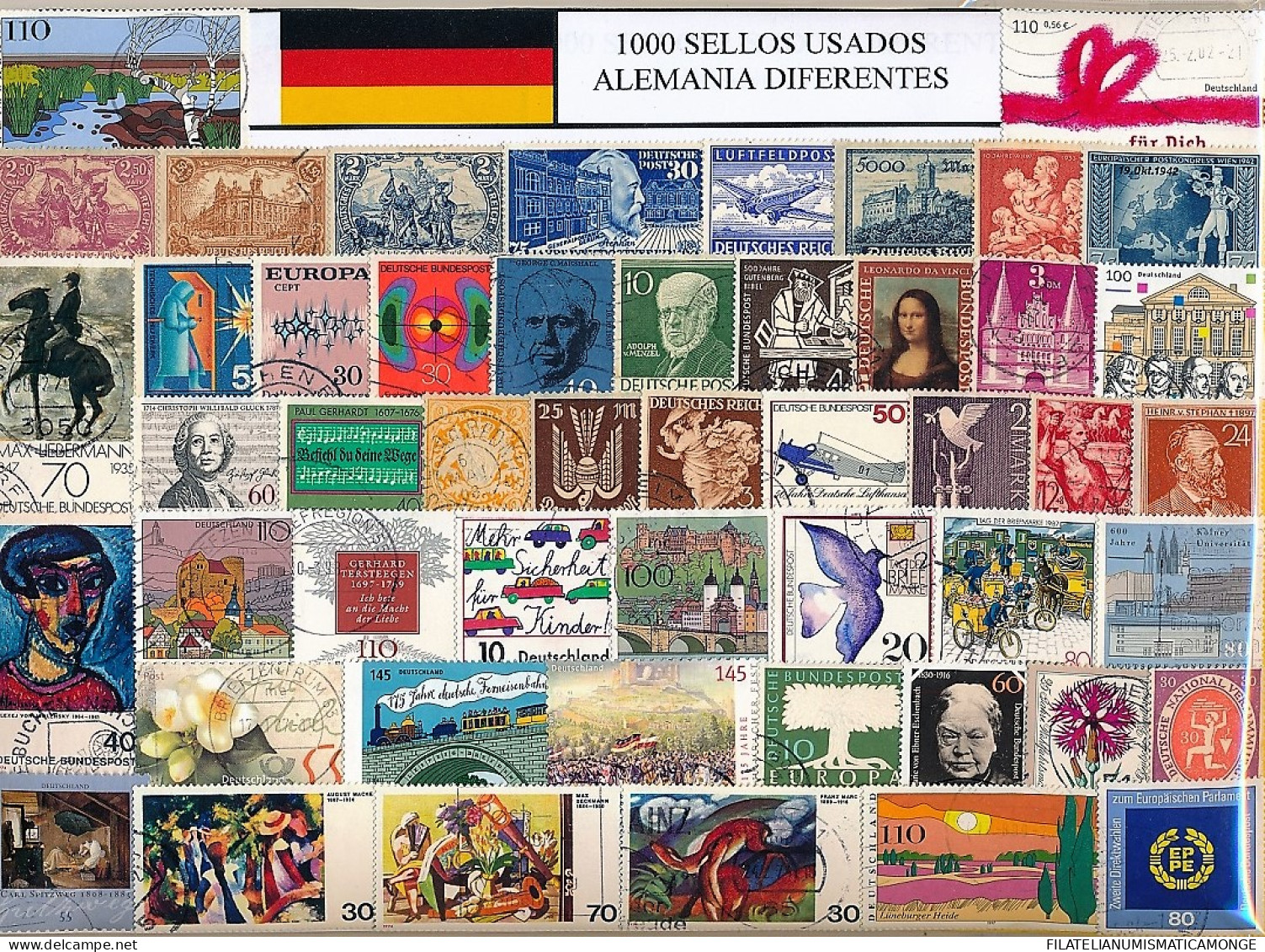  Offer - Lot Stamps - Paqueteria  Alemania / Varios 1000 Sellos Diferentes Sin  - Lots & Kiloware (min. 1000 Stück)