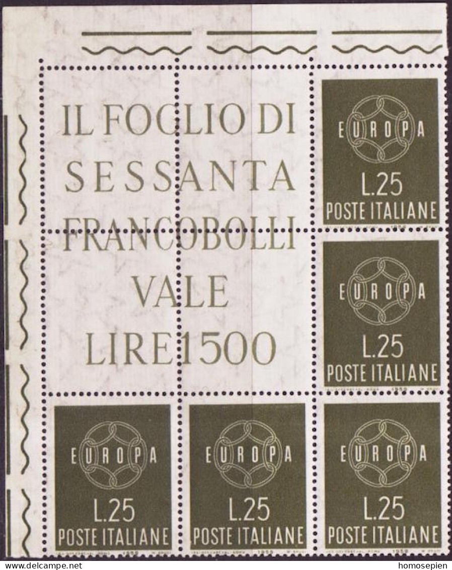 Europa CEPT 1959 Italie - Italy - Italien Y&T N°804 à 805 - Michel N°1055 à 1056 *** - Avec Vignettes Attenantes - 1959