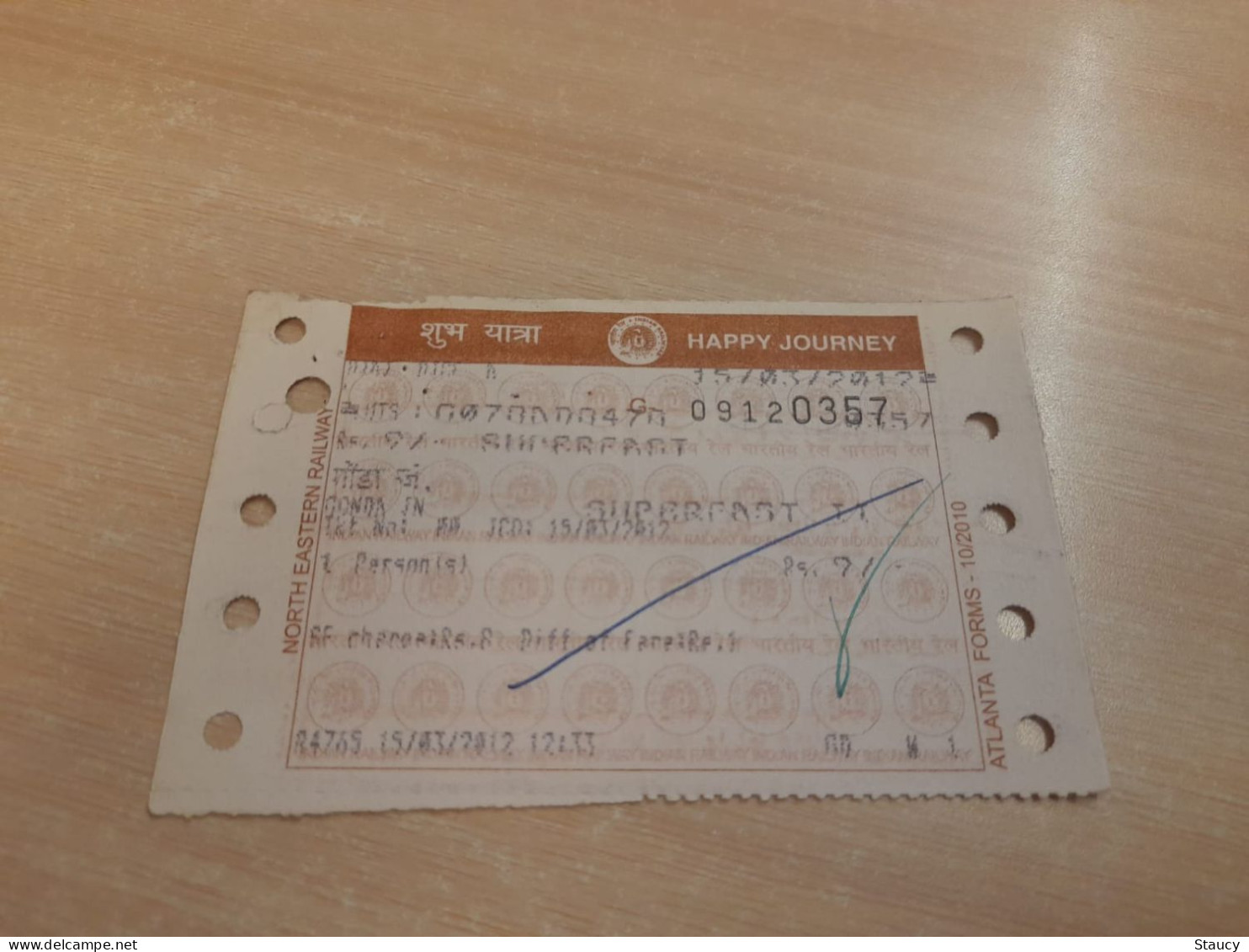 India Old / Vintage - Railway / Train Ticket "NORTH EASTERN RAILWAY" As Per Scan - Welt