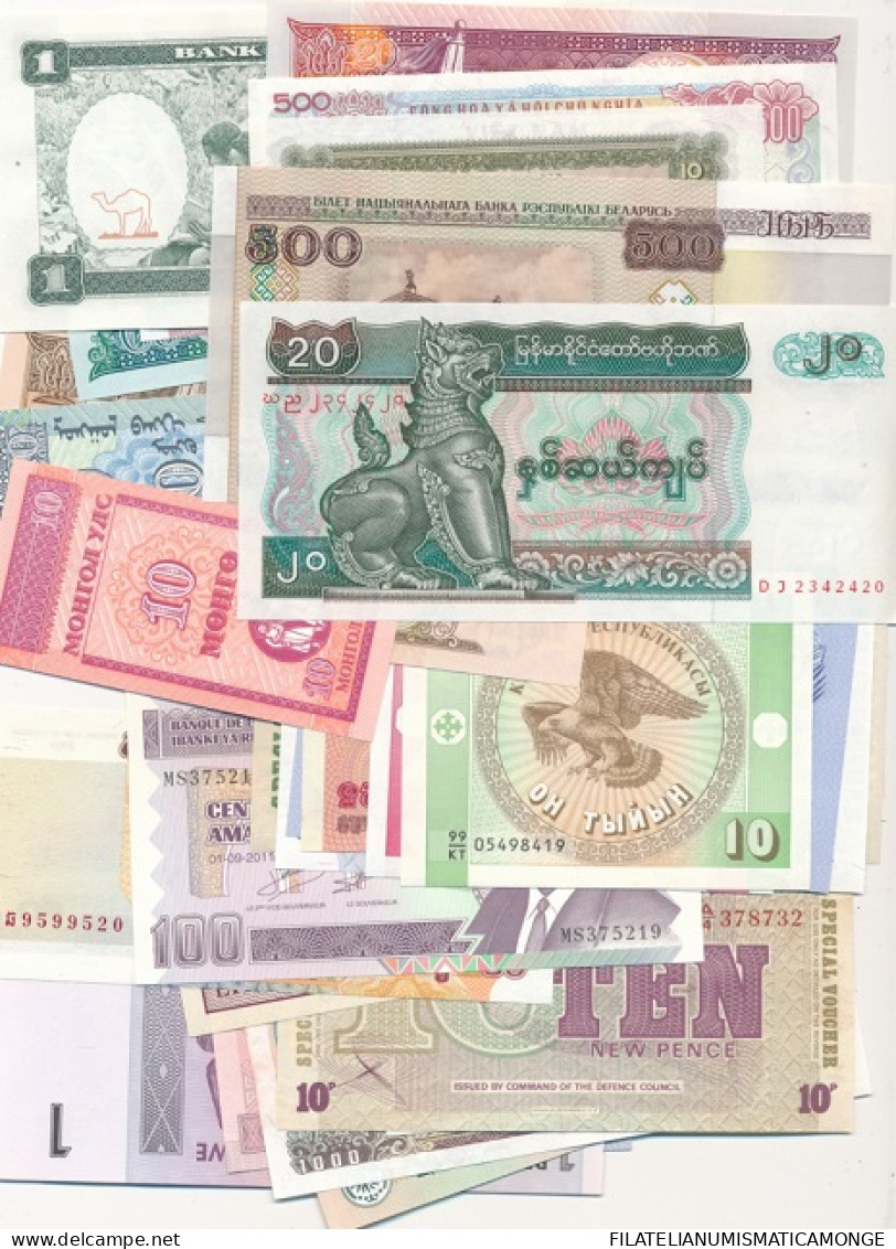  Offer - Lot Banknotes - Paqueteria  Mundial 50 Billetes Diferentes / Foto Gene - Kilowaar - Bankbiljetten