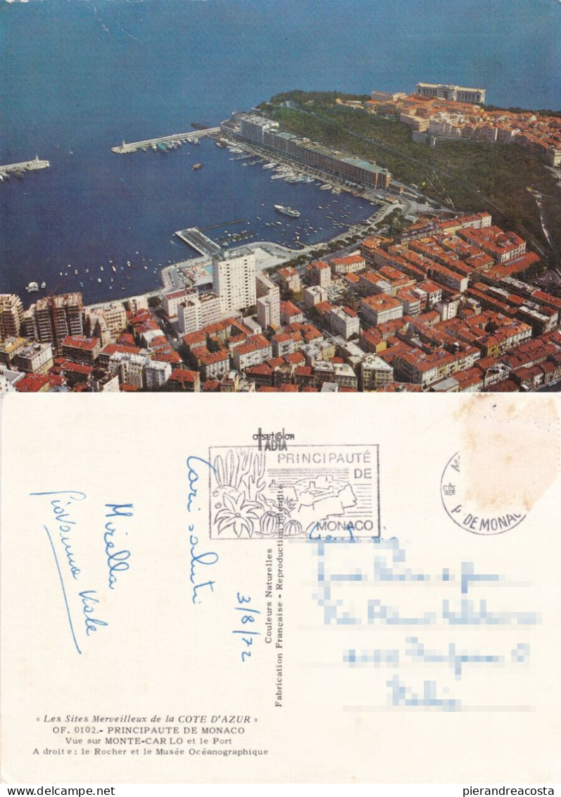 Principaute De Monaco. Vue Sur Monte-Carlo. Viaggiata 1972 - Monte-Carlo