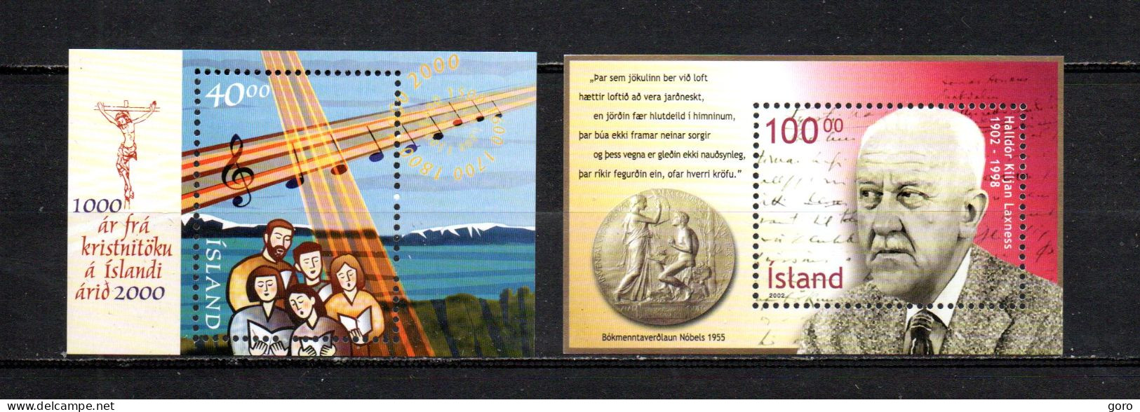 Islandia   2000-02  .-   Y&T  Nº   25-30    Block   **    ( A ) - Hojas Y Bloques