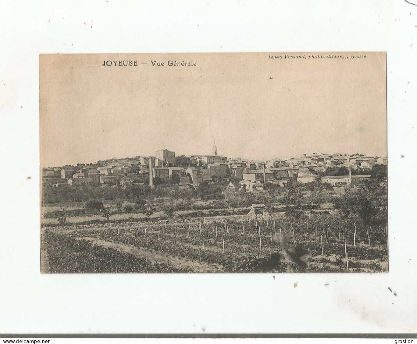 JOYEUSE (ARDECHE) VUE GENERALE (EGLISE ET HABITATIONS) 1924 - Joyeuse