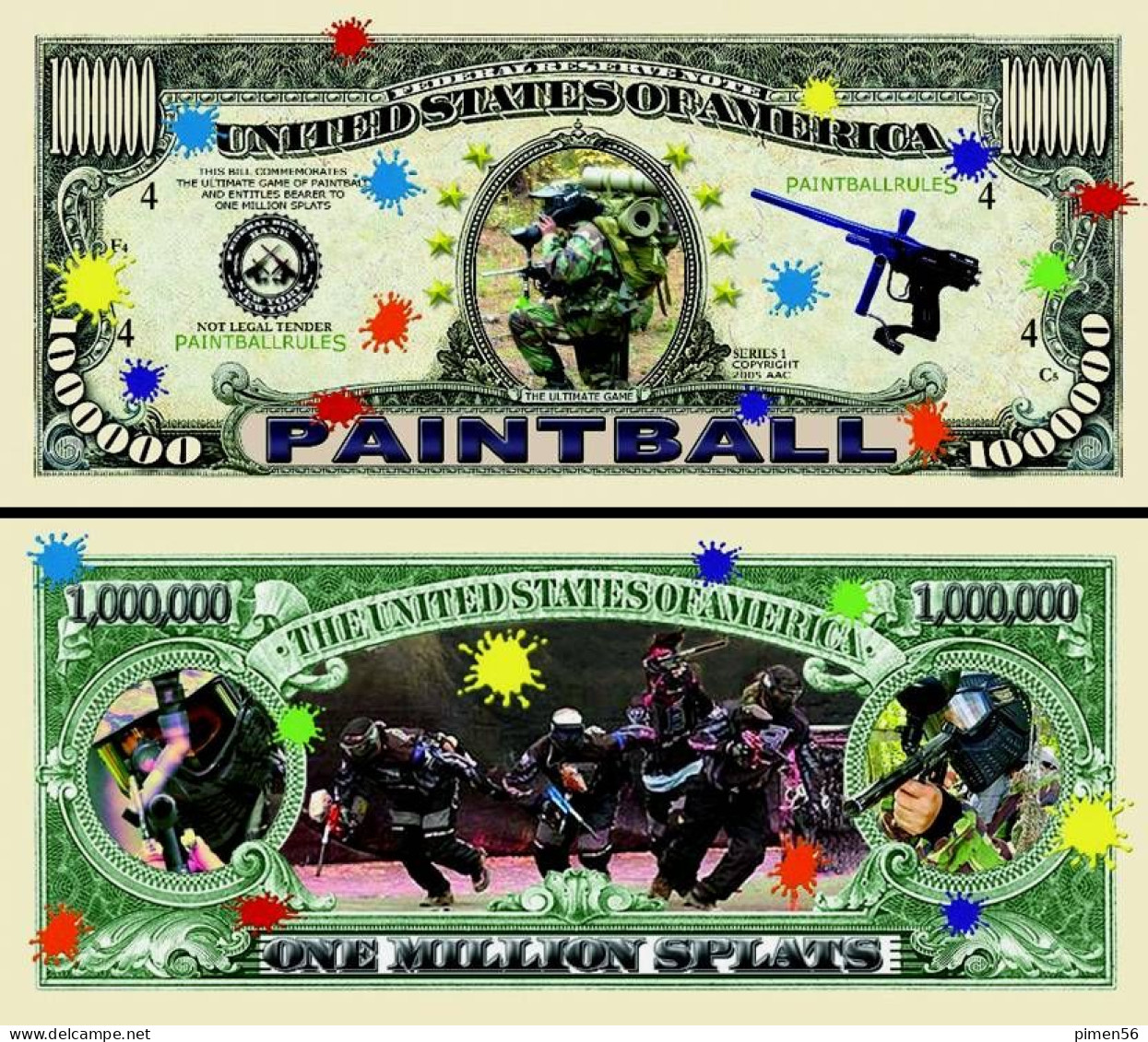 USA - FANTASY NOTE - PAINTBALL - UNC / SERIES  SPORTS - Sonstige & Ohne Zuordnung