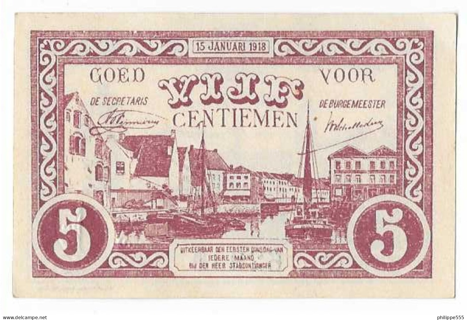 Noodgeld Lier 5 Cent - Andere & Zonder Classificatie