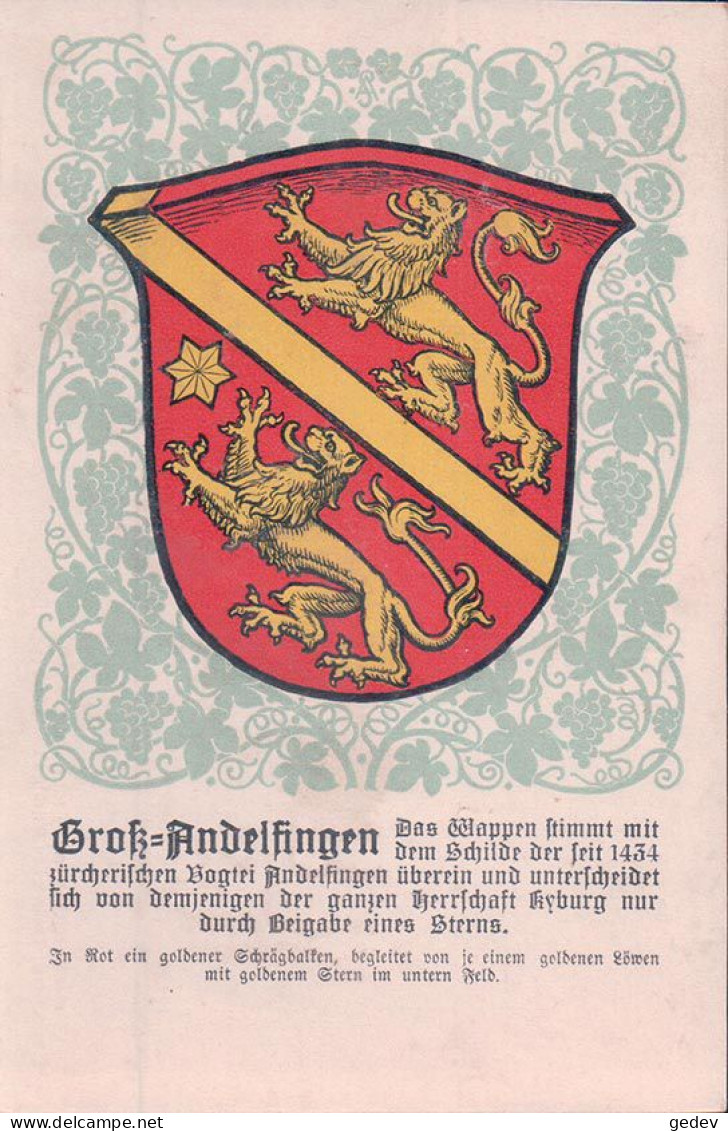 Zürich Armoirie De Gross-Andelfingen Litho (4015) - Andelfingen