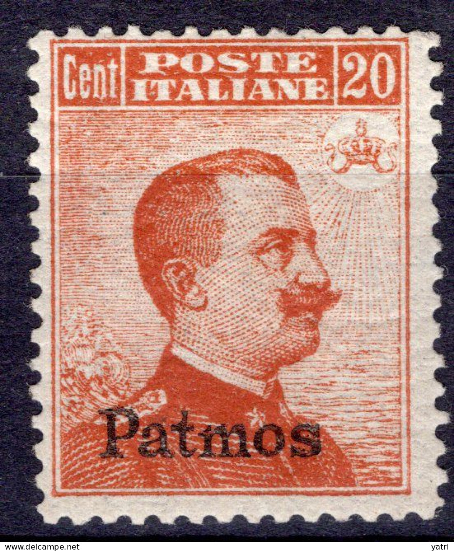 Egeo - Patmo (Patmos) 20 Centesimi ** (senza FIligrana, Sass. 9) - Egée (Patmo)