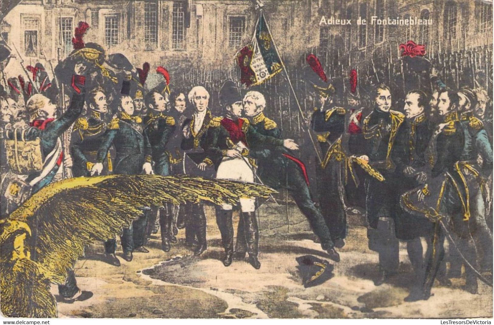 Hommes Militaire - Adieux De Fontainebleau - Carte Postale Ancienne - Hombres Políticos Y Militares