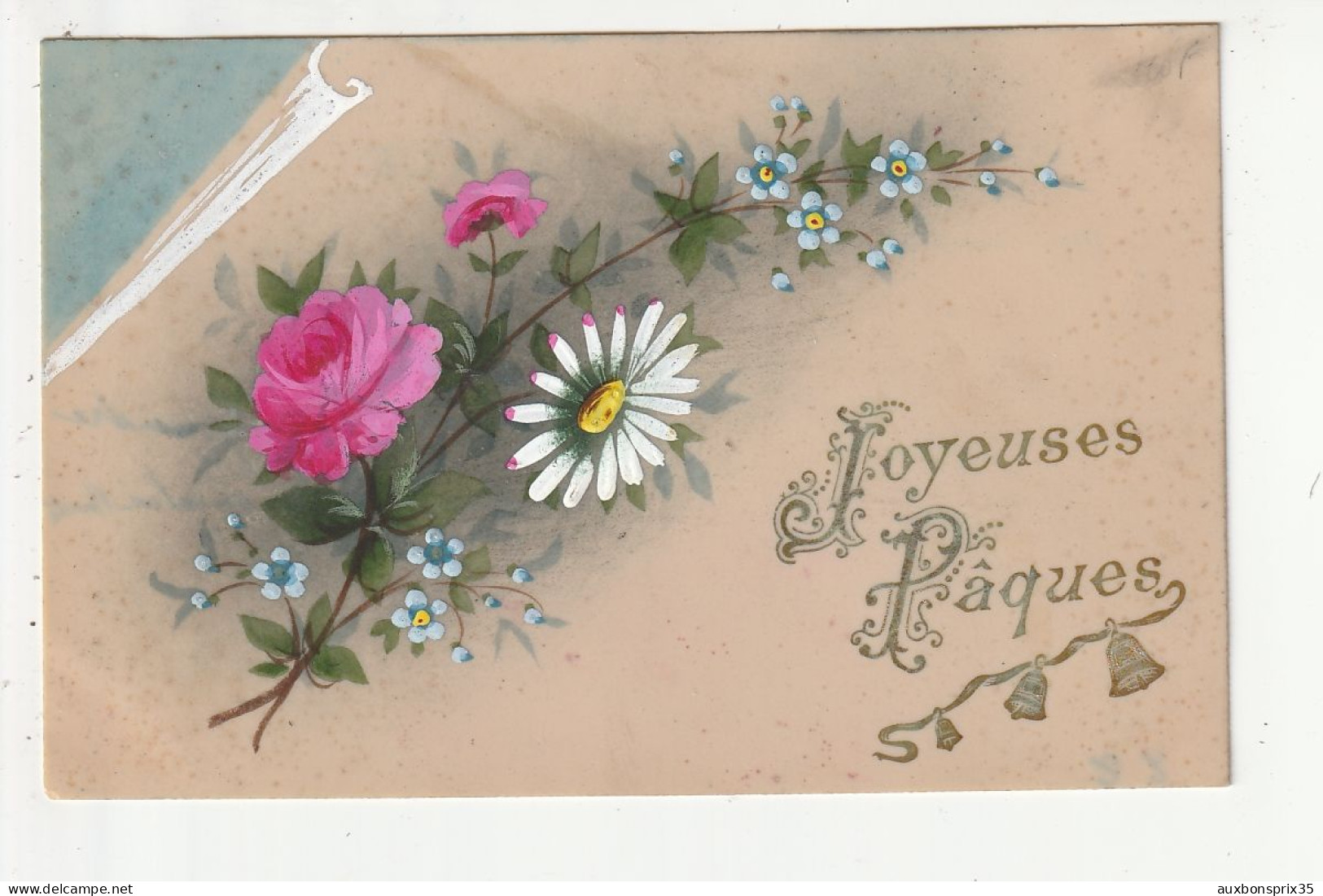 JOYEUSES PAQUES - FLEURS - CARTE PLASTIFIEE - Easter