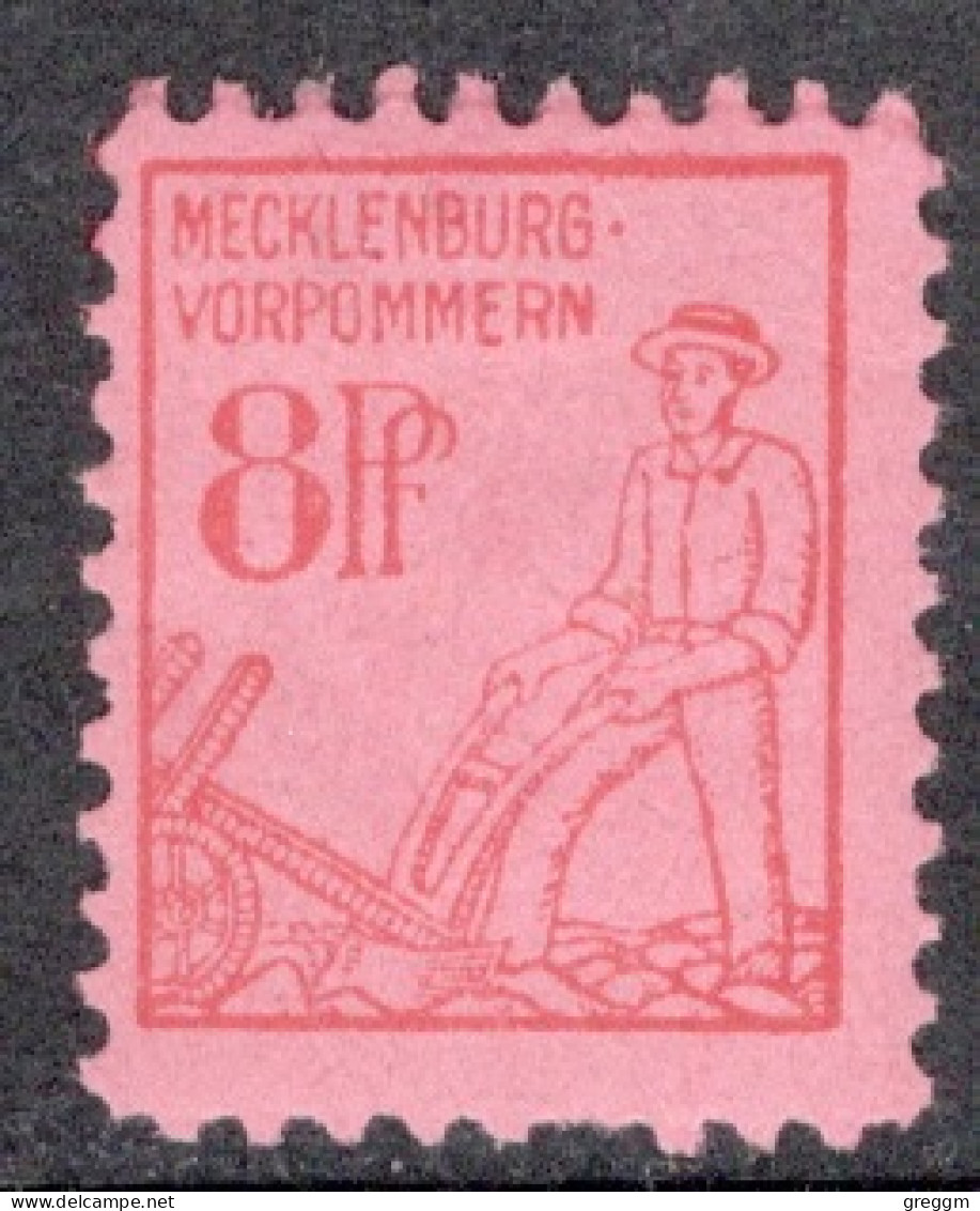 Germany Mecklenburg 1945 Single 8pf Stamp In Mounted Mint. - Mecklenbourg-Schwerin