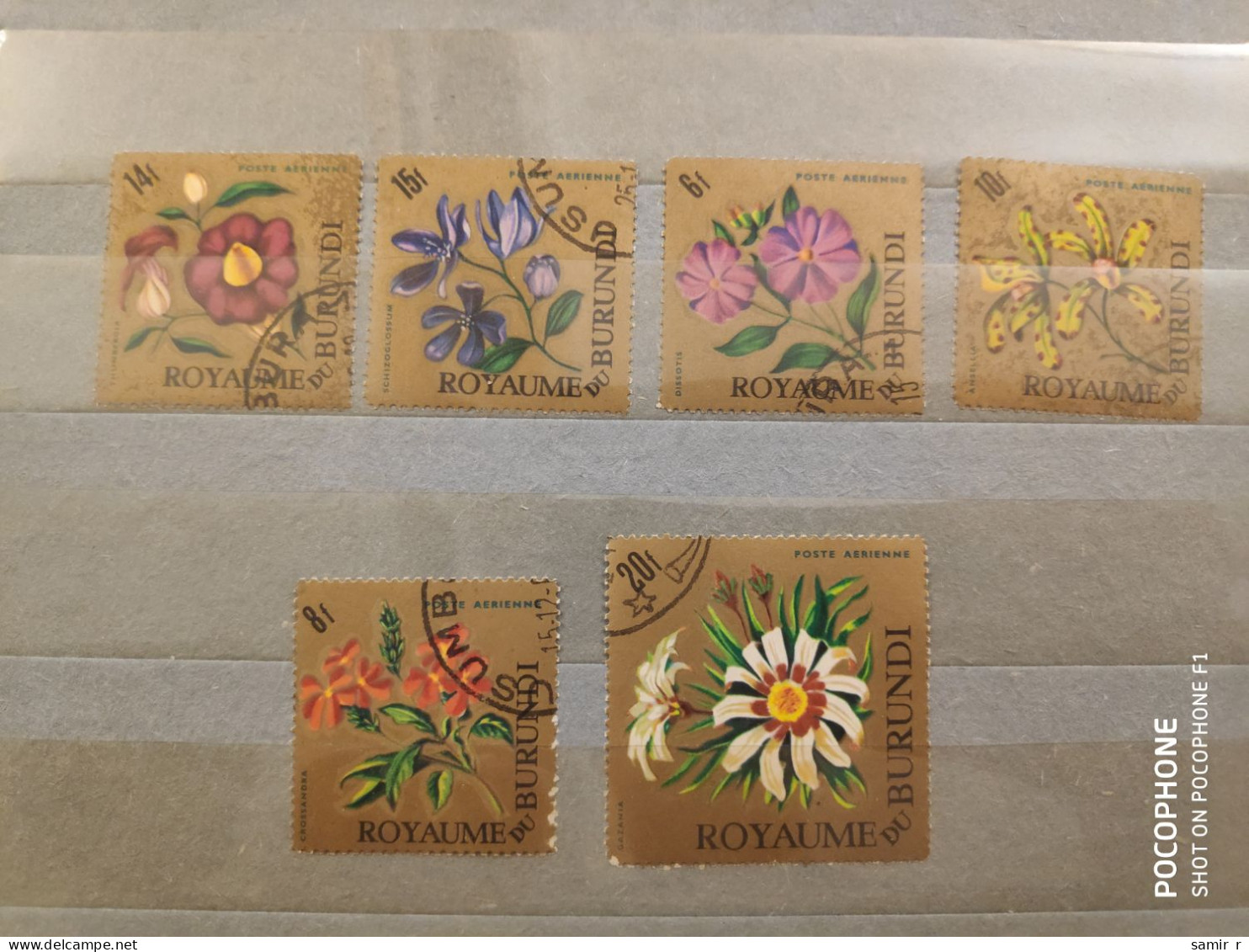 Burundi	Flowers (F7) - Used Stamps