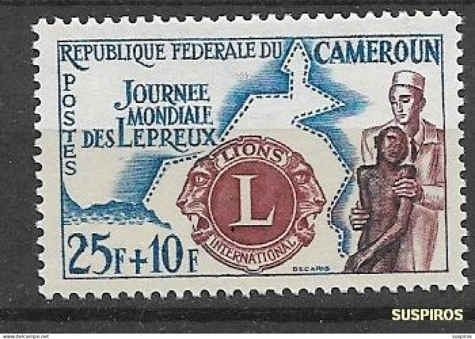 CAMERUN 1962 World Leprosy Day - Lions International Relief Fund   MINT - Cameroun (1960-...)