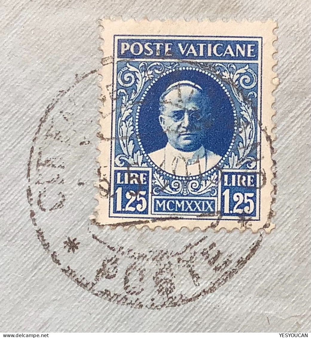 Sa.9 1929 1,25L Lettera 1932>Melbourne Victoria Australia (Vatican First Issue Cover RARE DESTINATION Vaticano Italy - Storia Postale