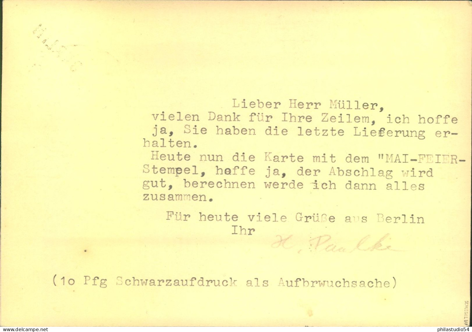 1949, Postharte Mit 12 Pf. Stephan Und Sonderstempel Zum 1. Mai - Altri & Non Classificati