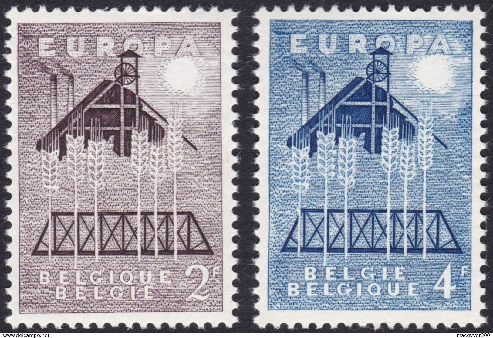 BELGIQUE, 1957, EUROPA ( COB 1025-1026 **) - 1957