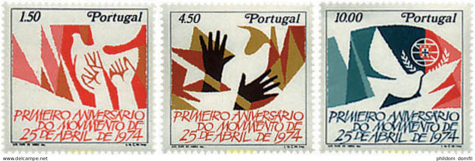 69287 MNH PORTUGAL 1975 PRIMER ANIVERSARIO DEL MOVIMIENTO DEL 25 DE ABRIL - Autres & Non Classés