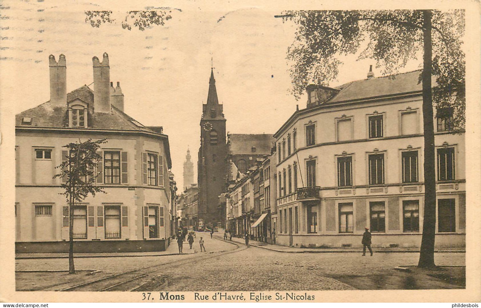 BELGIQUE  MONS  Rue D'havré église Saint Nicolas - Mons